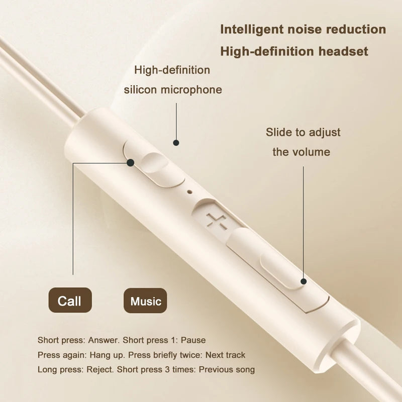 Wired Headphones with HiFi Stereo Sound for Smartphone & PC - 3.5mm & USB C