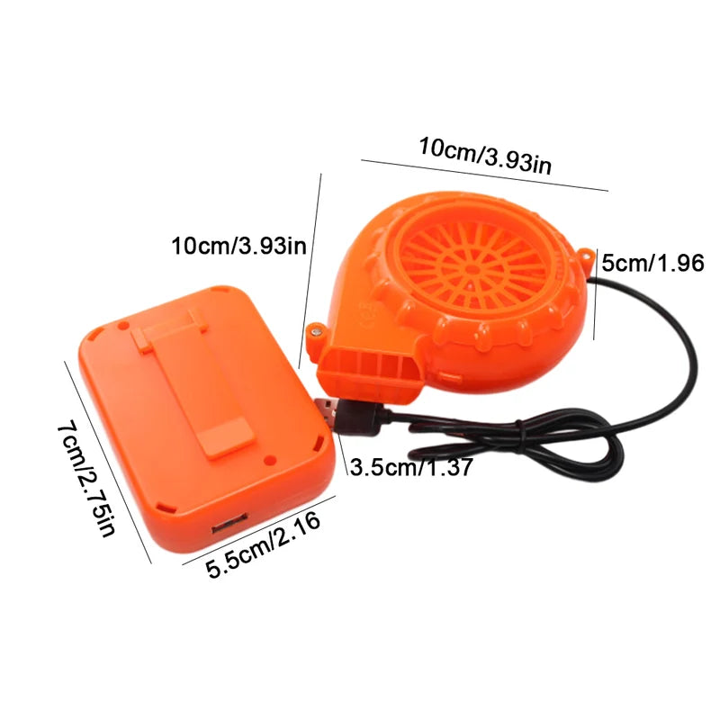 Mini Inflatable Costume Air Blower Fan - USB Rechargeable Dinosaur Halloween Pump