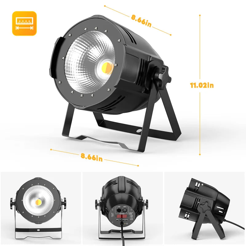 2PCS 100W COB LED Par Stage Lights DJ Wedding Party Effect DMX Control