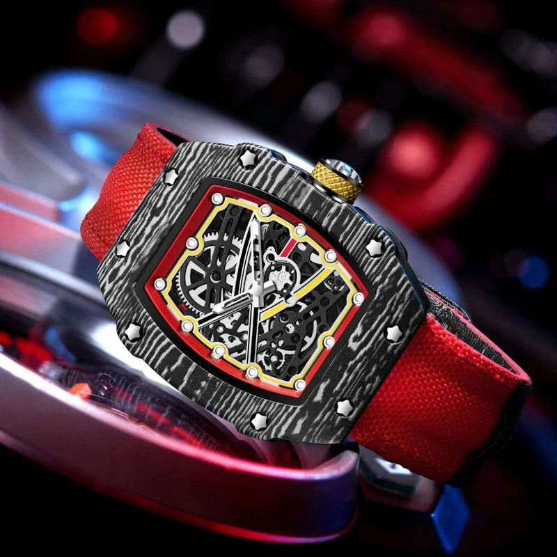 Luxury Men's Quartz Tonneau Watch Waterproof Fashionable AAA Brand