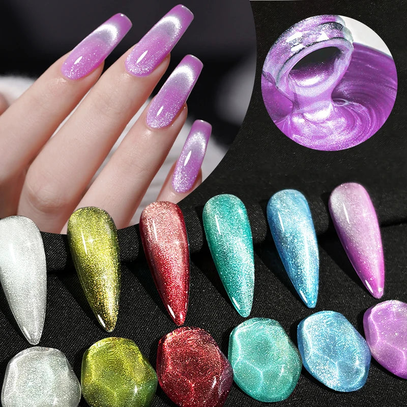 Magnetic Cat's Eye Nail Gel Set - Semi-Permanent UV LED Soak Off Polish