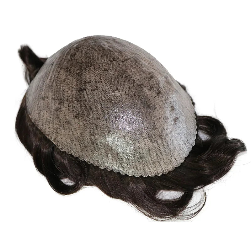 Natural Hairline Men's Toupee Wig with Straight or Wave Style - Human Hair Capillary Prosthesis