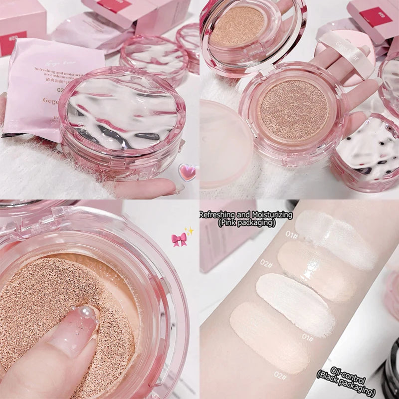 Moisturizing & Oil-Control Air Cushion Foundation with Mirror - Summer Korean Makeup