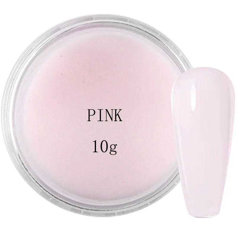 Professional Acrylic Powder Set 10g/Bottle Nail Art Builder Pink White Clear Nude DIY