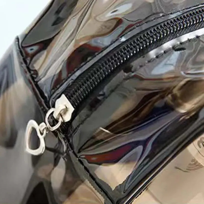 Clear PVC Makeup and Toiletry Organizer Bag - Portable Travel Cosmetic Case