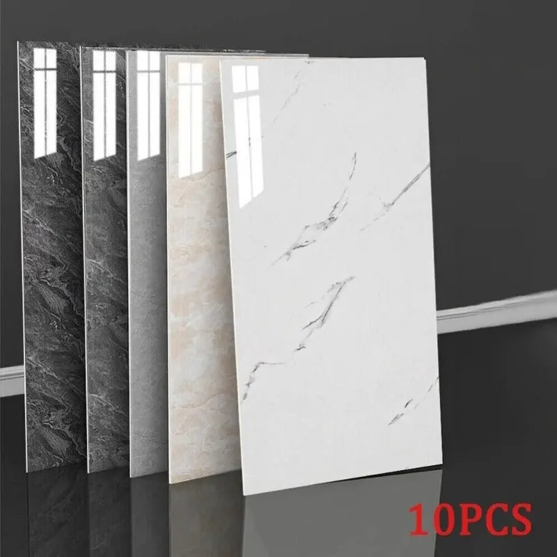 Self-Adhesive Marble Tile Stickers - Waterproof PVC Peel-and-Stick Wall & Floor Tiles