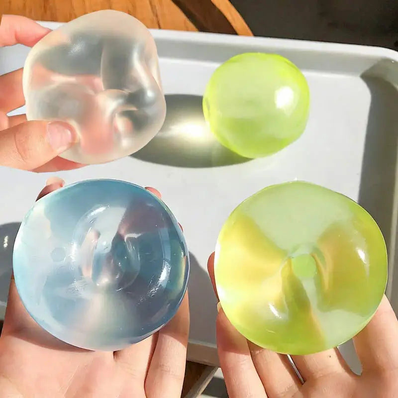 Transparent Mochi Squishy Decor - Slow Rising Fidget Prop with Coconut Oil Texture, Soft Comfort for Kids & Adults