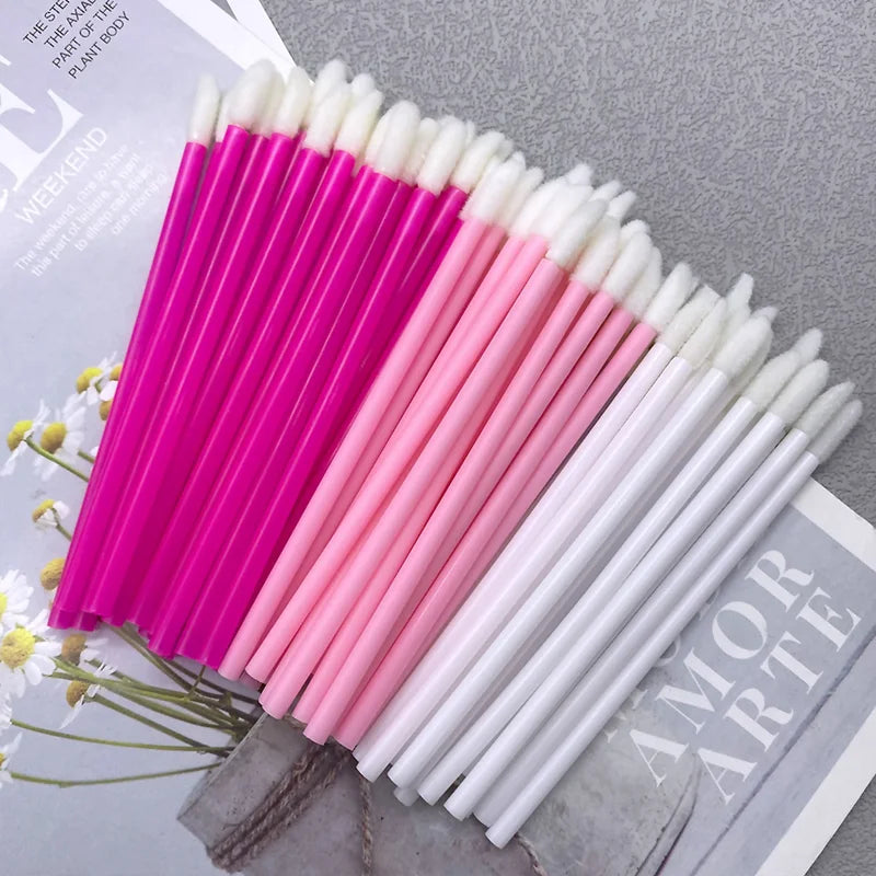 Disposable Lip Brush Set - 50 or 1000 Pcs Makeup Applicators for Lipstick & Gloss