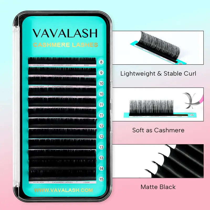 Eyelash Extension Lashes Set - Cashmere Volume & Classic, Multiple Curl & Length Options