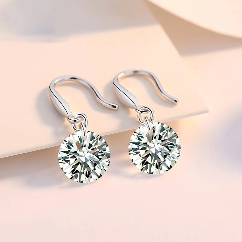 Sterling Silver Zirconia Pendant Earrings for Women - Wedding Gift Jewelry