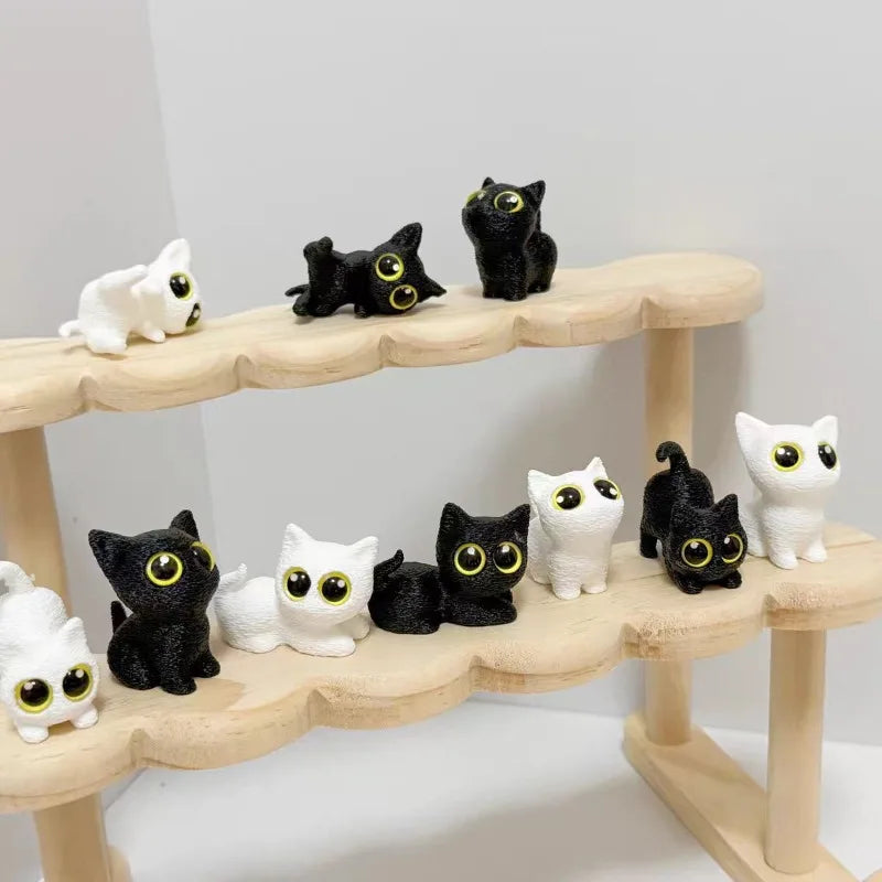 Mini Cat Figurines Set - Resin Cute Kitten Micro Landscape Garden Decor - 5 Pieces