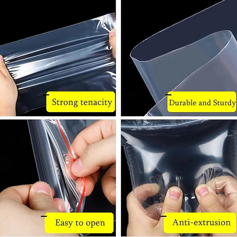 Small Reclosable Plastic Bags Bulk Assortment for Food Storage & Organization