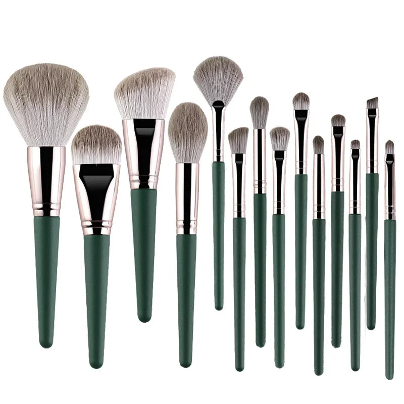 14Pcs Makeup Brush Set - Soft Fluffy Cosmetic Face & Eye Brushes