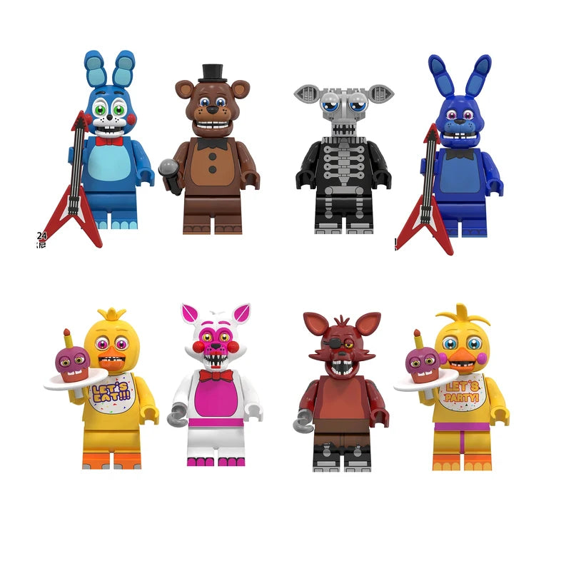 FNAF Nights Game Mini Figures Set - Building Blocks Skeleton Thriller Toys for Kids