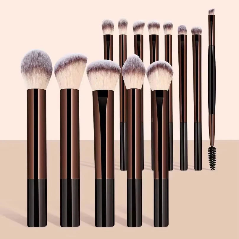 Professional Makeup Brush Set 14Pcs - Soft Synthetic Face & Eye Brushes