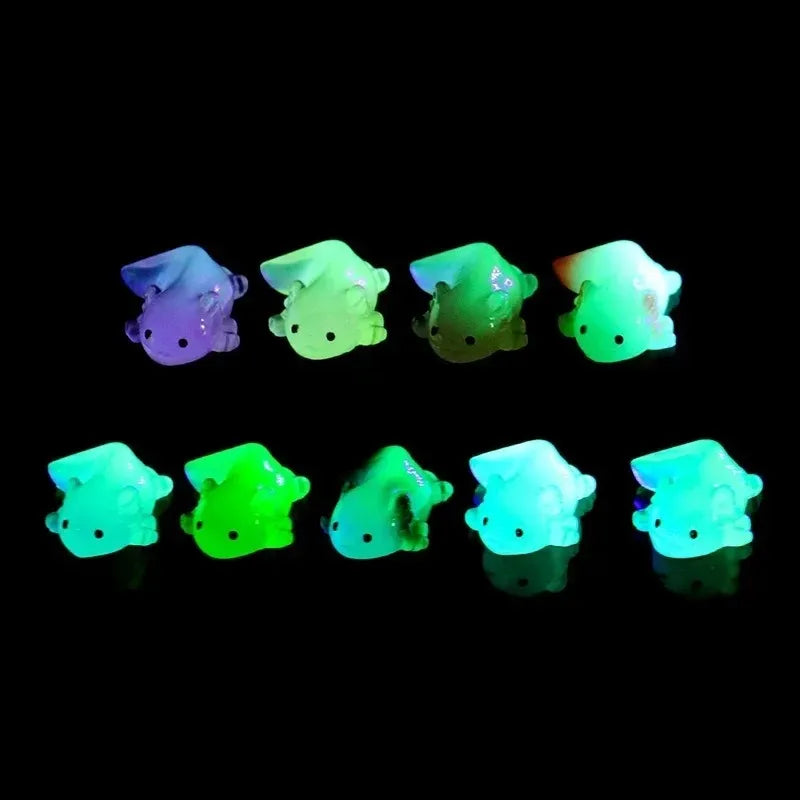 10Pcs Colorful Luminous Mini Salamander Aquarium Decor & Dollhouse Figurines