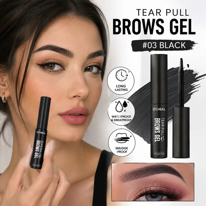 Waterproof Semi-Permanent Eyebrow Tint Gel - Peel-Off Brow Makeup, Natural & Smudge-Resistant