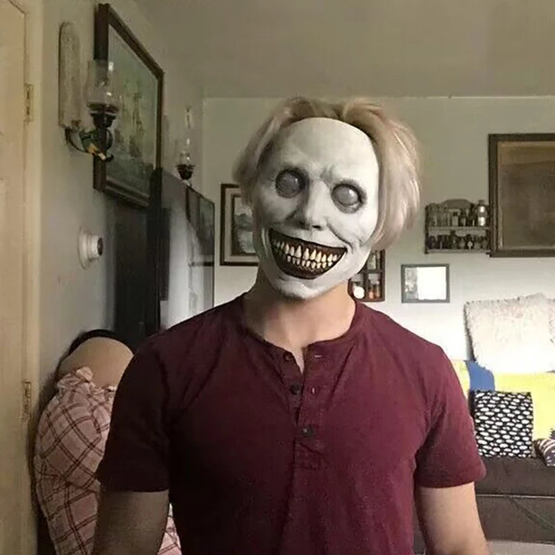 Halloween Demon Mask Creepy Smiling Face Costume Prop for Party & Cosplay