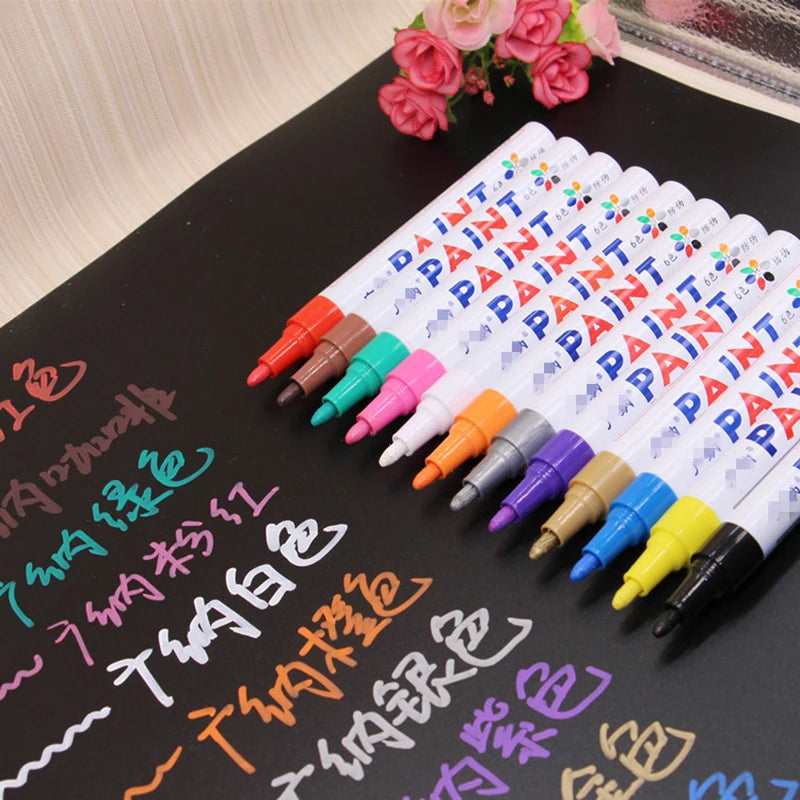 Waterproof Car Tire Marking Pen Auto Rubber Paint Marker Touch Up Graffiti