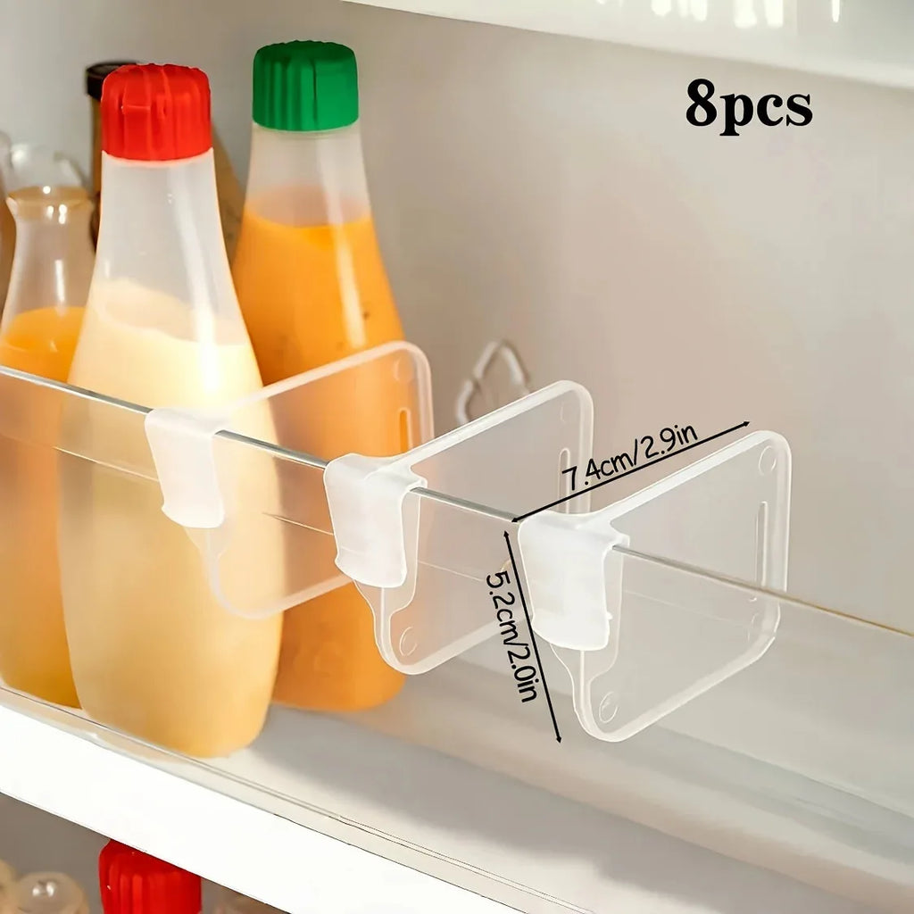 Refrigerator Storage Dividers Set - Adjustable Plastic Kitchen Organizer