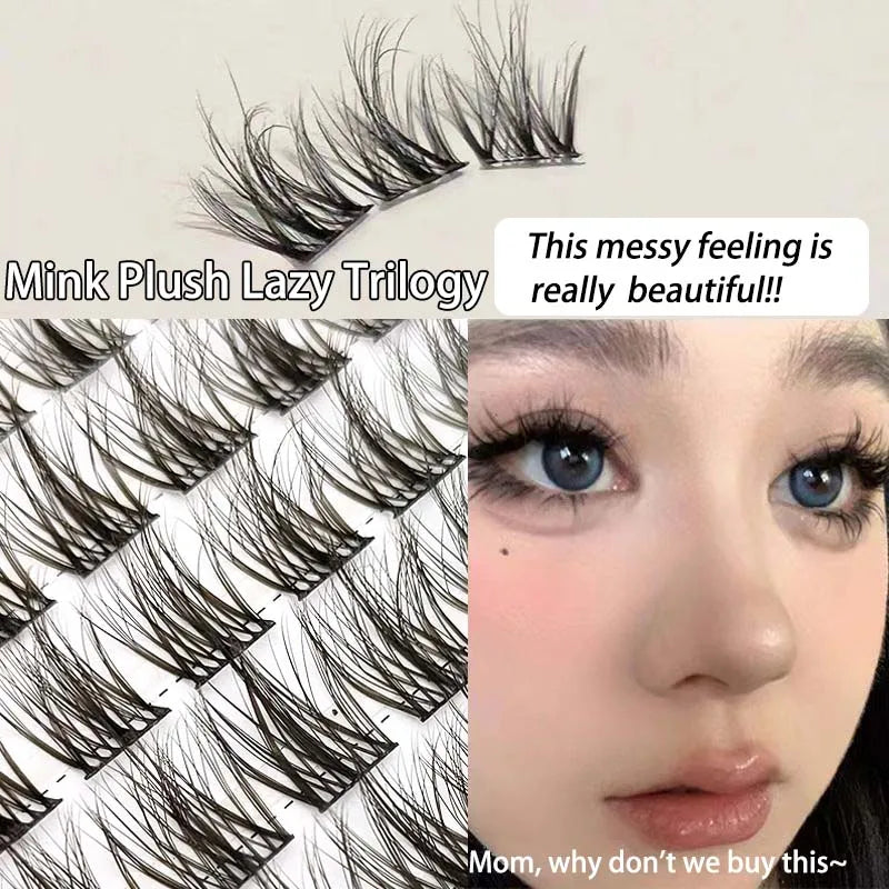 DIY Fluffy Eyelash Clusters Set - Natural Volume Lash Extensions, 10 Rows
