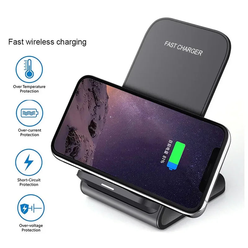 Fast Wireless Charging Stand for Samsung, iPhone, Xiaomi - Multiple Colors