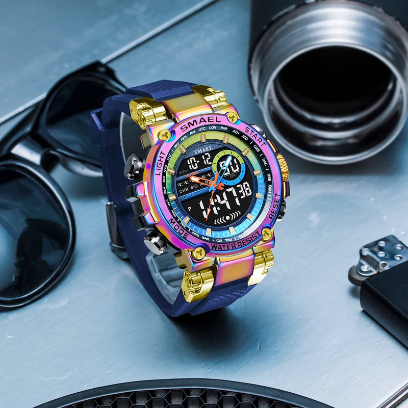 Men's Digital Sport Watch Waterproof Shock-Resistant Multifunctional Timer
