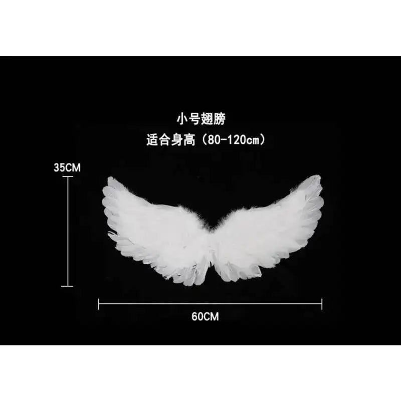Angel Wings White Feathers Costume Accessory for Halloween & Cosplay