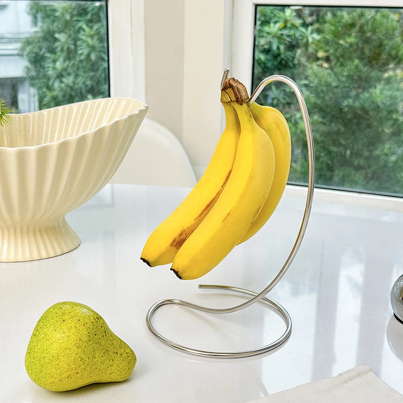 Stainless Steel Banana Holder Stand - Keep Bananas Fresh & Avoid Bruising