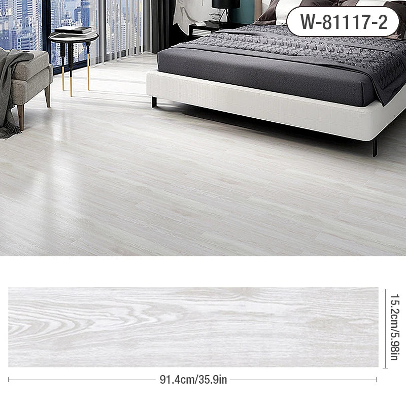 10 Pieces PVC 3D Self-Adhesive Floor Stickers Waterproof Wood Grain Wall & Floor Decor