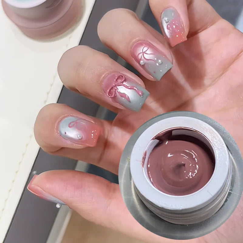 Gel Nail Polish with Air Cushion Gradient Matte Texture - Long-Lasting & Removable