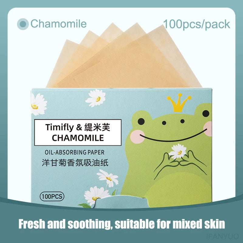 100 Pcs Oil Control Face Blotting Paper for Makeup & Skin Oil Absorption