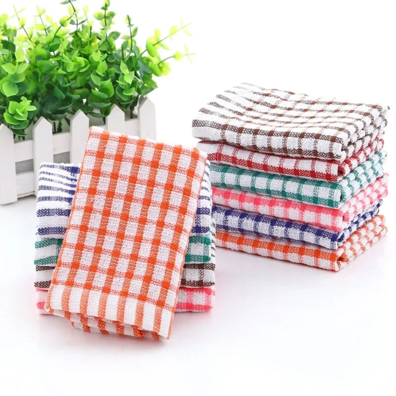 6 Pack Cotton Kitchen Cleaning Cloths - Absorbent Dish Towels for Home & Restaurant