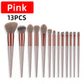 13-Piece Makeup Brush Set with Storage Bag - Soft Synthetic Fibers, Includes Foundation, Eye Shadow, Blush & Lip Brushes
