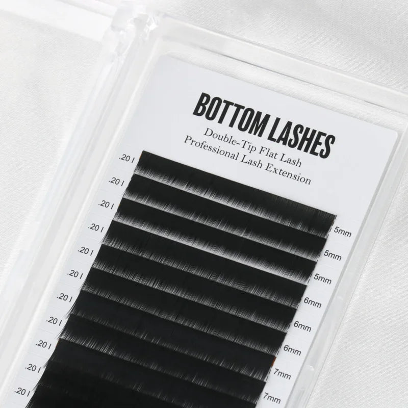 Double-Tip Flat Lower Eyelash Extensions - Faux Mink Individual Lashes