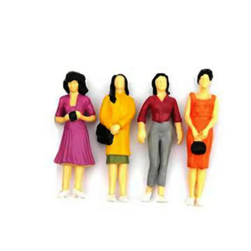 100Pcs Scale Model People Figures for Train Layouts - Painted Passengers in Various Poses