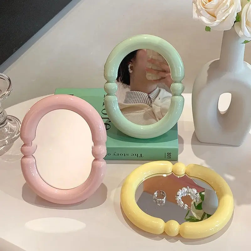 High-Definition Foldable Makeup Mirror with Adjustable Thickness for Beauty and Desk Use