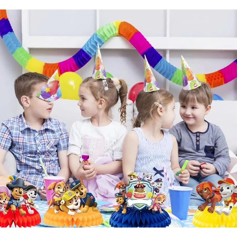 9PCS Paw Patrol Honeycomb Table Toppers for Kids Birthday Party Decor