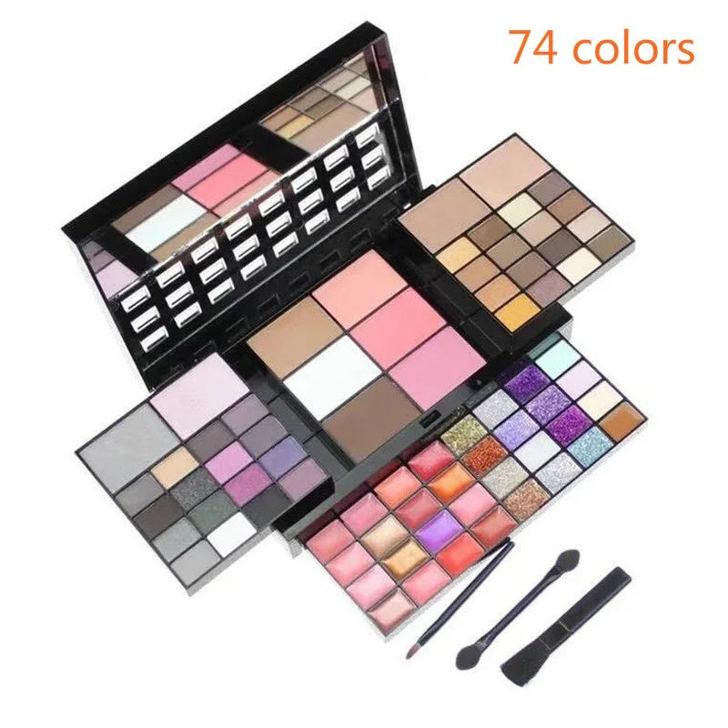 Vibrant Glitter Eyeshadow Palette Waterproof Matte & Shimmer Colors for Makeup