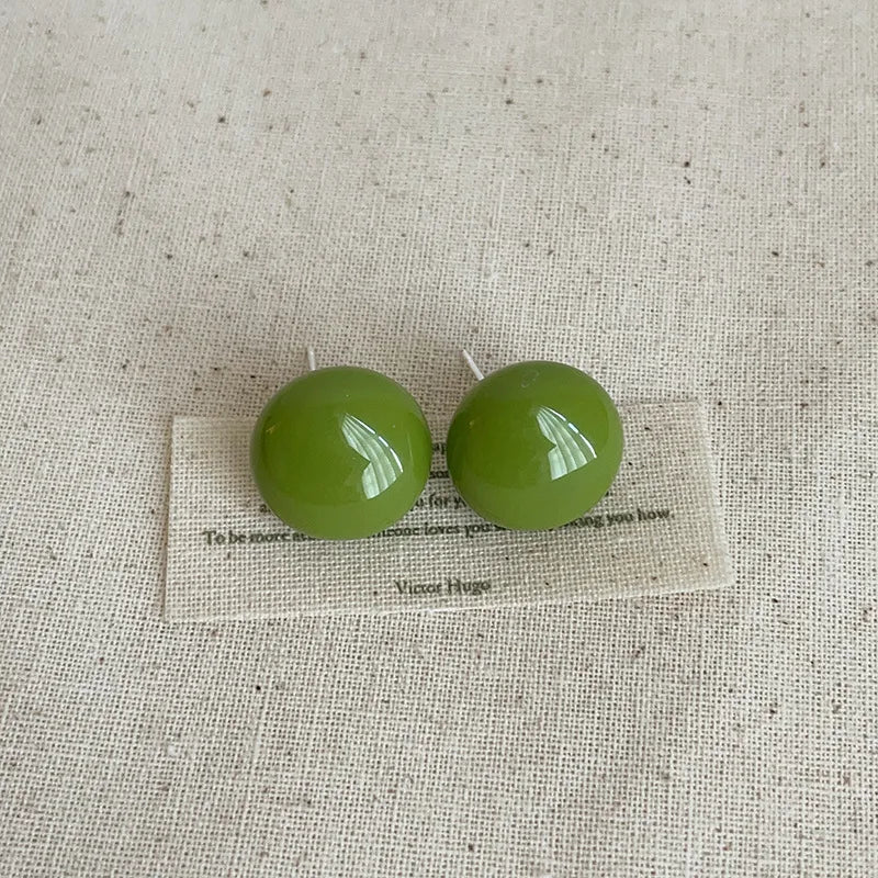 Women's Colorful Acrylic Round Earrings - Fashion Jewelry Accessory