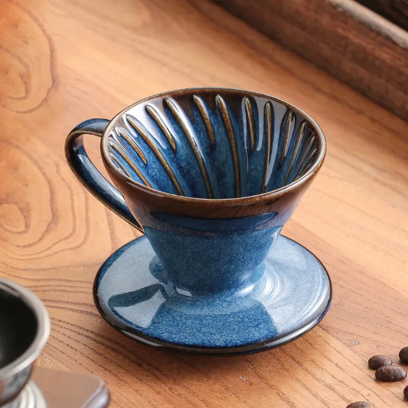 Reusable Ceramic Coffee Filter Cup for Drip Coffee Maker - V Style Funnel