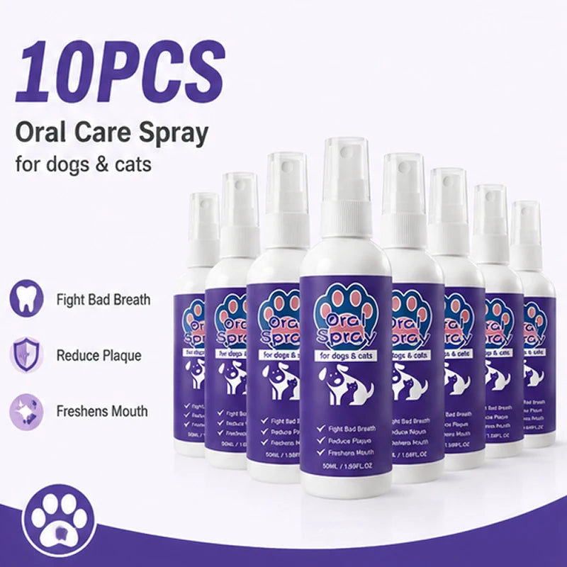 Pet Breath Freshener Spray - Oral Care for Puppies & Kittens, 50ml