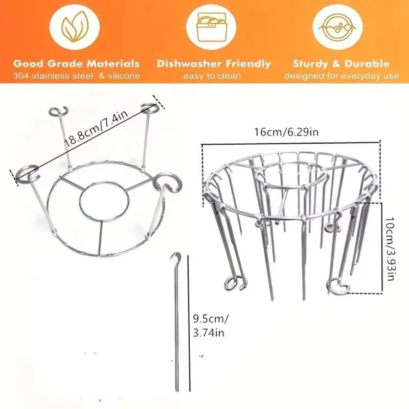 Stainless Steel Vertical Grill Rack with Detachable Skewer Holder for Barbecue and Air Fryer
