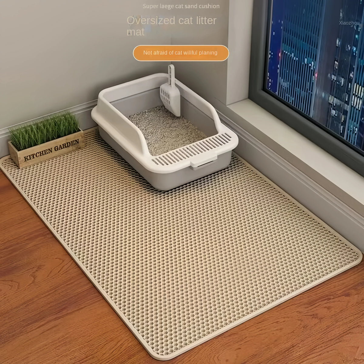 Waterproof Double Layer Cat Litter Mat Non-Slip Washable Pet Floor Protector