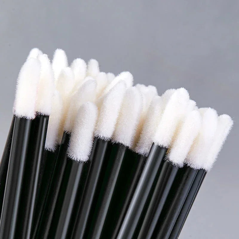 Disposable Lip & Eyelash Makeup Brush Set - 50 Microbrushes for Lash Extensions & Lips