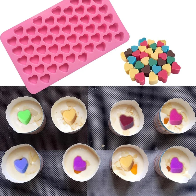 Gummy Bear Candy Mold Kit with 2 Droppers - Silicone Non-Stick Chocolate & Jelly Molds, Multi-Shape Kitchen Tool Set