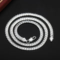 18K Gold & Sterling Silver Full Sideways Necklace 6mm Chain for Women & Men