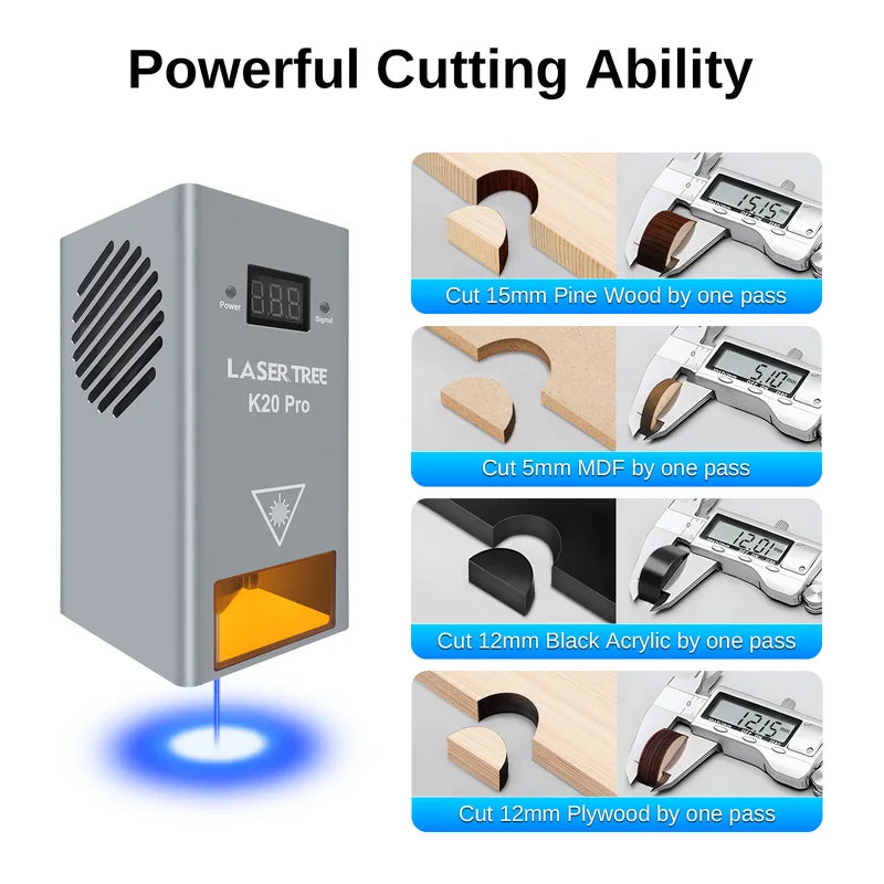 20W Laser Module for CNC Engraving and Cutting with Air Assist Nozzle