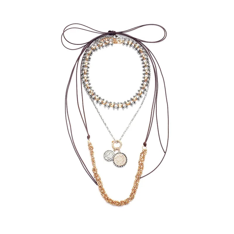 Bohemian Multi-Layered Necklace with Coin Pendant - Vintage Jewelry for Women