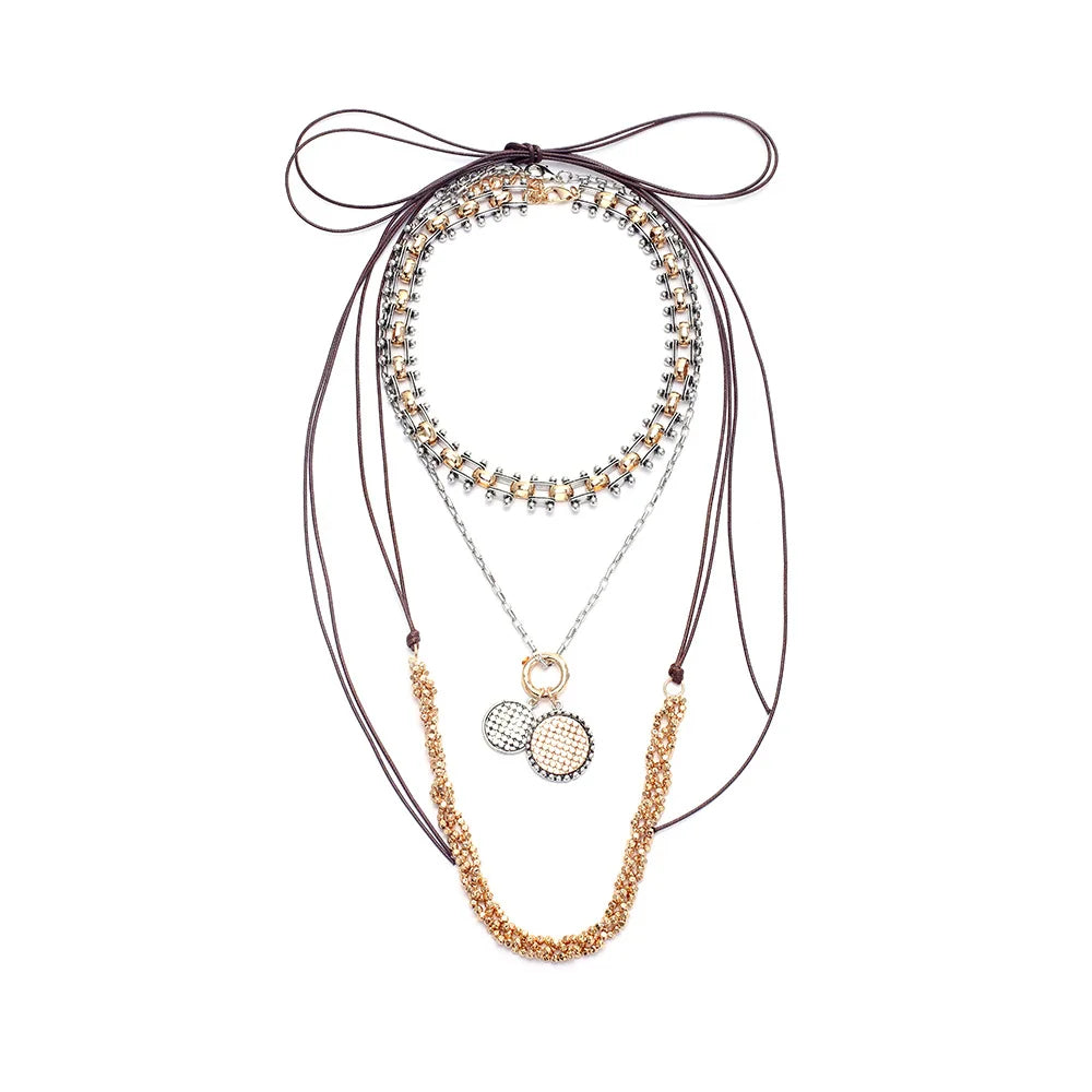 Bohemian Multi-Layered Necklace with Coin Pendant - Vintage Jewelry for Women